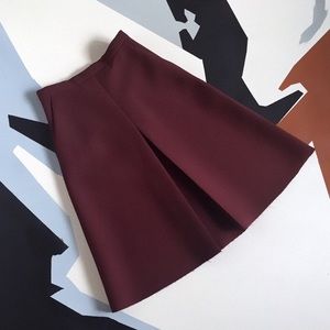 ❤️JIL SANDER NAVY Burgundy A-Line Scuba Skirt
